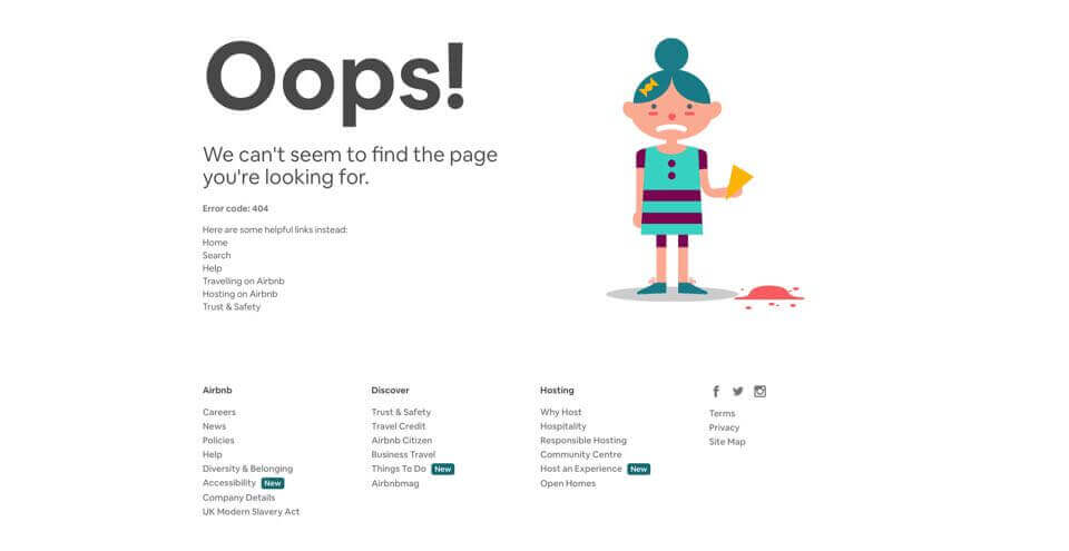 AirBNB 404 page